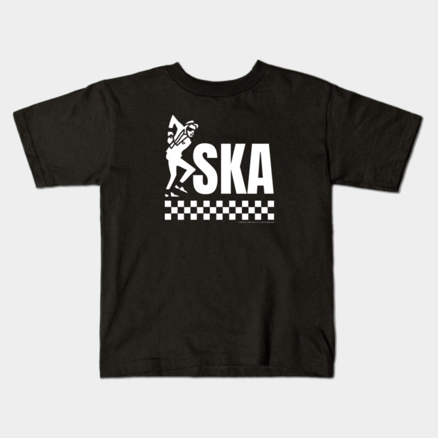 Ska Dancing Rude Boy Design White Print Kids T-Shirt by Timeless Chaos