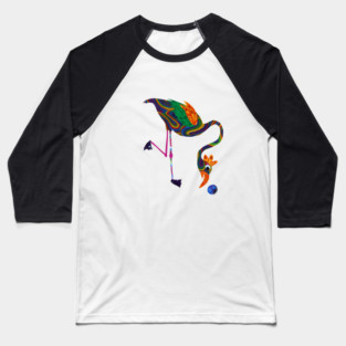 Colorful Bird with Ball Baseball T-Shirt