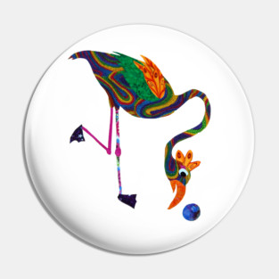 Colorful Bird with Ball Pin