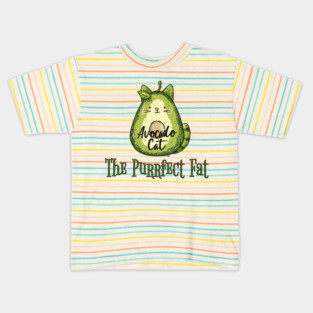 Avocado Cat: The Purrfect Fat funny design Kids T-Shirt