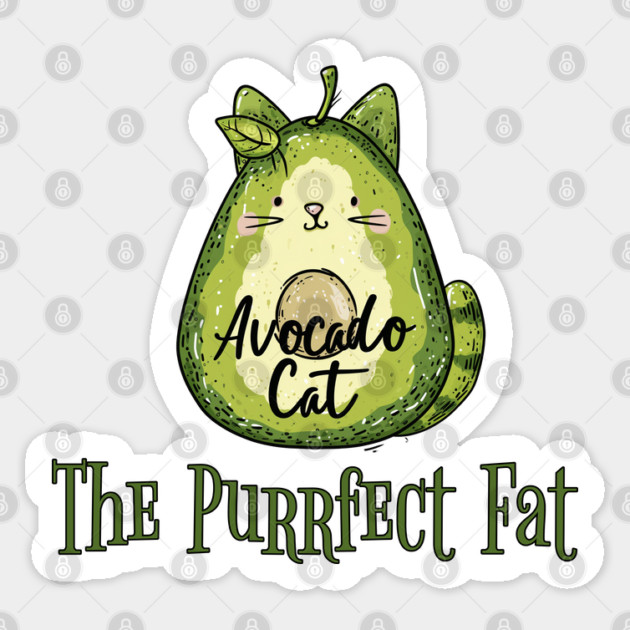 Avocado Cat: The Purrfect Fat funny design Sticker by Luxinda