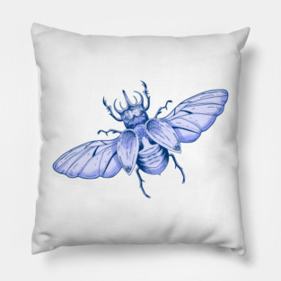 Roses and beetles retro pattern Pillow