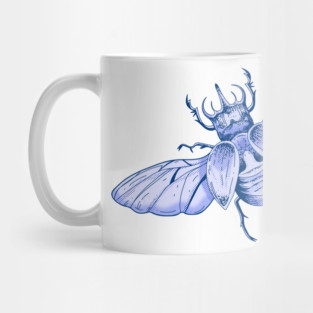 Roses and beetles retro pattern Mug