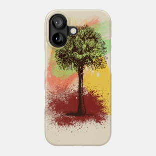 Palm tree paint brushes abstract summer Phone Case