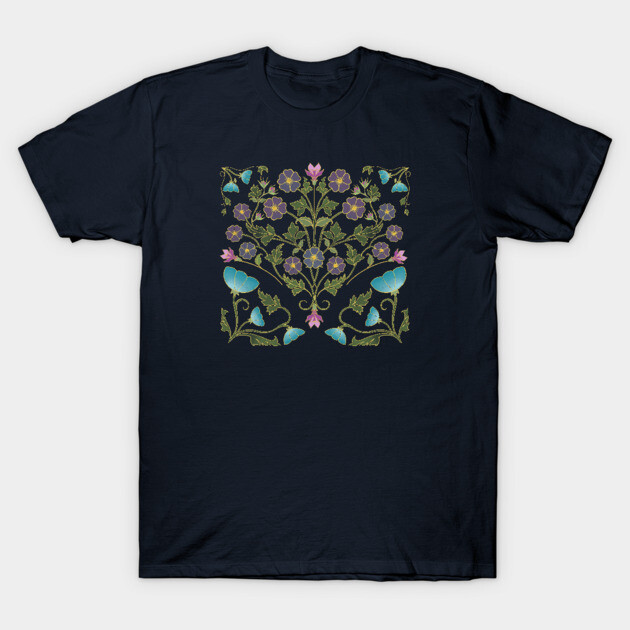 Art Nouveau Morning Glory Garden T-Shirt by LittleBunnySunshine