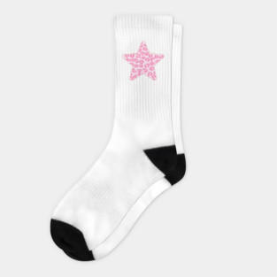 Preppy Pink Star Socks