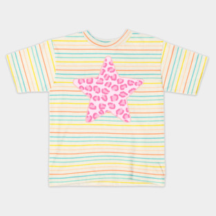 Preppy Pink Star Kids T-Shirt