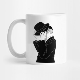 Jewish boy hiding his face Mug