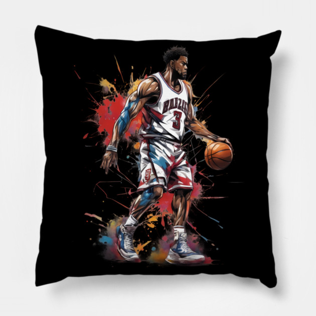 basketball vest Pillow by animegirlnft