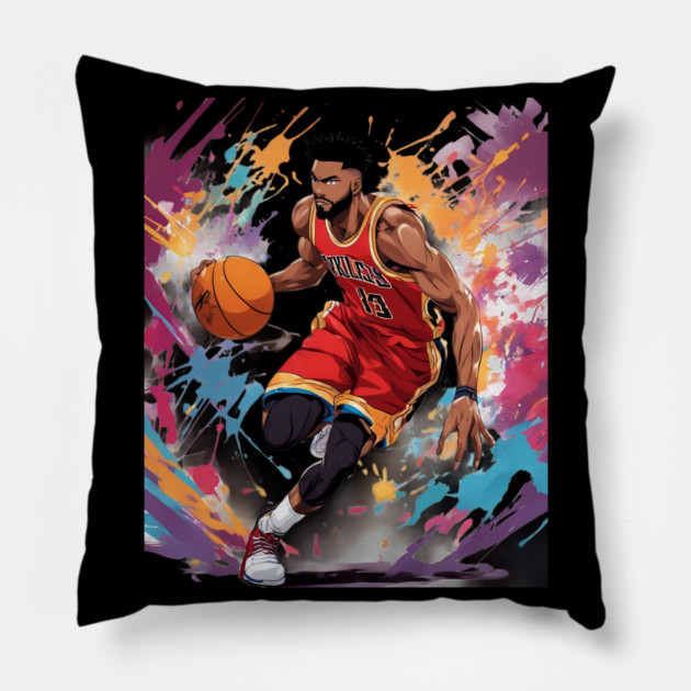 kids basketball Pillow by animegirlnft