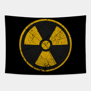 Radiation Warning Sign Vintage Tapestry