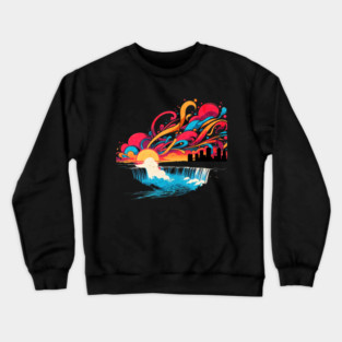 Niagara Falls Retro Graffiti Design Crewneck Sweatshirt