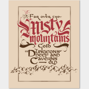 Misty Mountains Posters and Art
