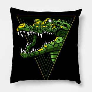 Cyber Crocodile Punk Pillow