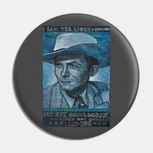 Blue Hank Williams Pin