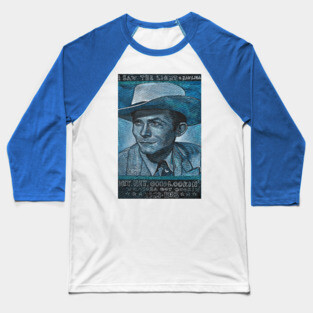 Blue Hank Williams Baseball T-Shirt