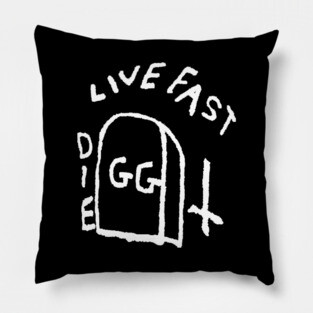 Live Fast Die GG Allin Tattoo big Pillow