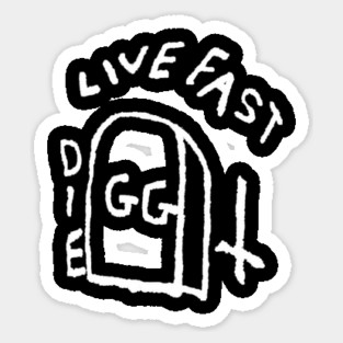 Live Fast Die GG Allin Tattoo big Sticker