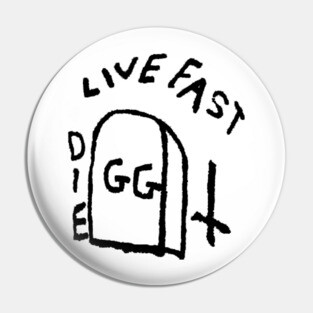 GG Allin Live Fast Die Tattoo big Pin