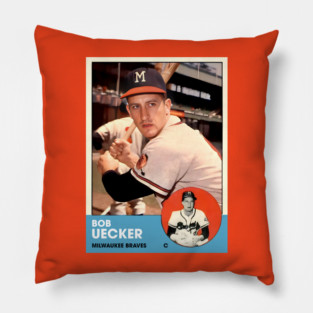 Bob Uecker Vintage Milwaukee Baseball Card Pillow
