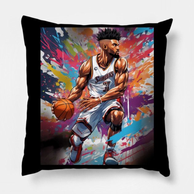 new york basketball Pillow by animegirlnft