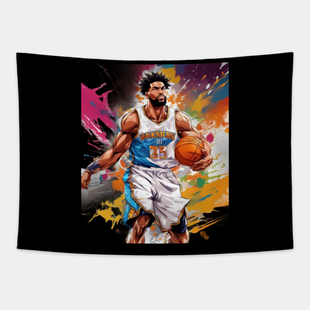 basketball drawing Tapestry by animegirlnft
