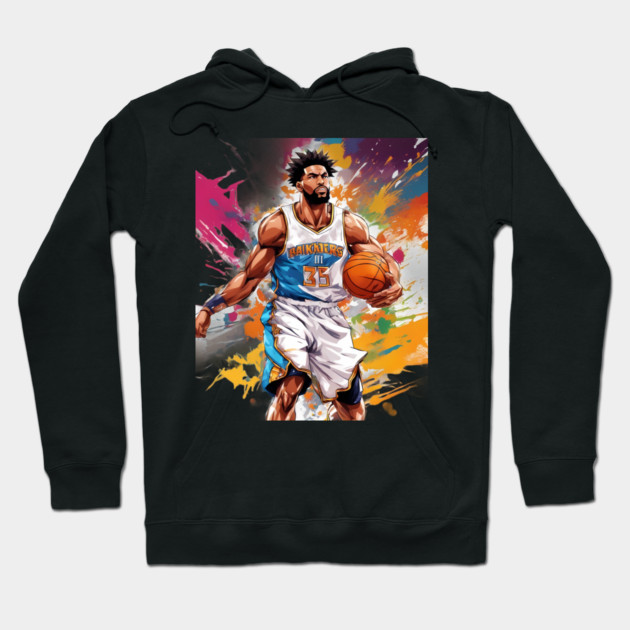 basketball drawing Hoodie by animegirlnft