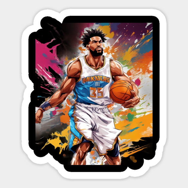 basketball drawing Magnet by animegirlnft