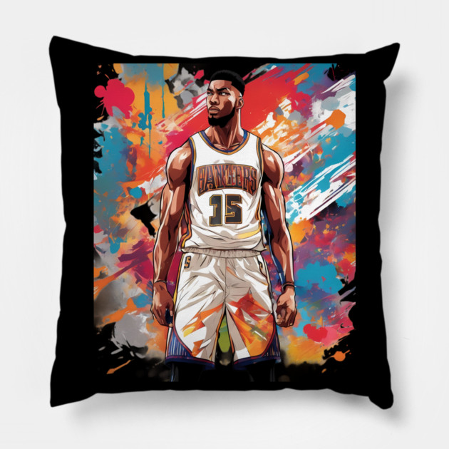 trick shot basketball Pillow by animegirlnft