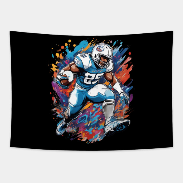 American Football Running Back Tapestry by animegirlnft