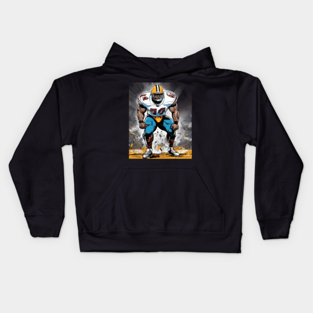 American Football Wide Receiver Kids Hoodie by animegirlnft
