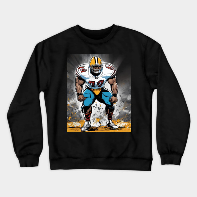 American Football Wide Receiver Crewneck Sweatshirt by animegirlnft