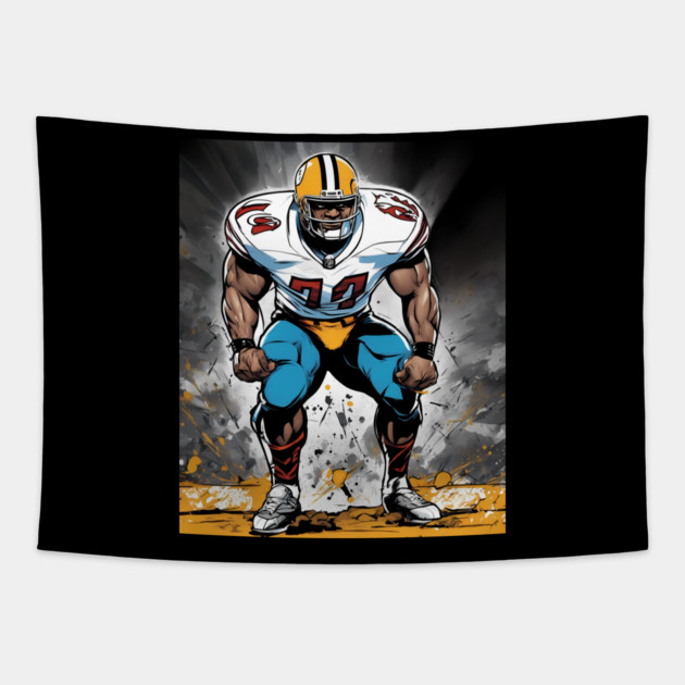 American Football Wide Receiver Tapestry by animegirlnft