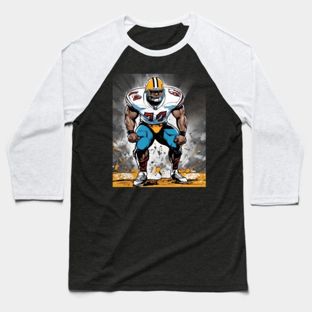 American Football Wide Receiver Baseball T-Shirt by animegirlnft