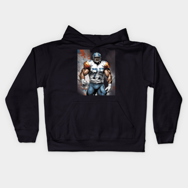 American Football Defensive End Kids Hoodie by animegirlnft