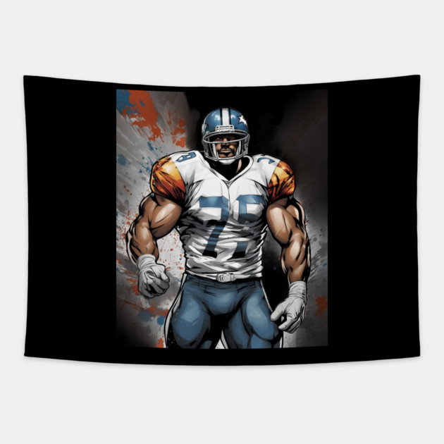 American Football Defensive End Tapestry by animegirlnft
