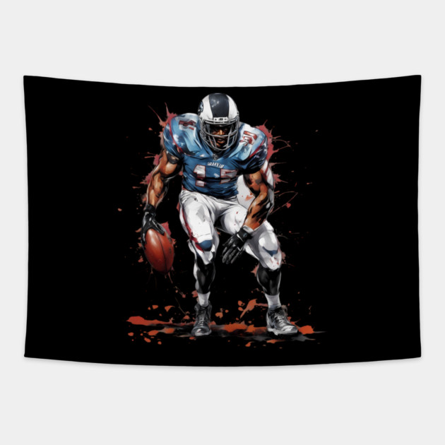 American Football Linebacker Tapestry by animegirlnft