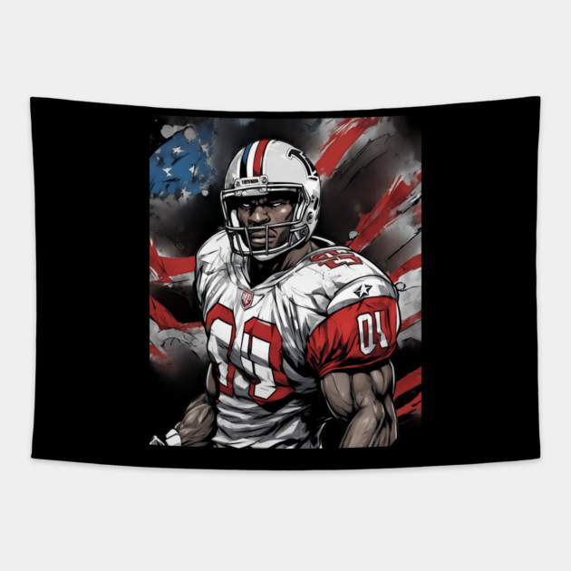 American Football Safety Tapestry by animegirlnft