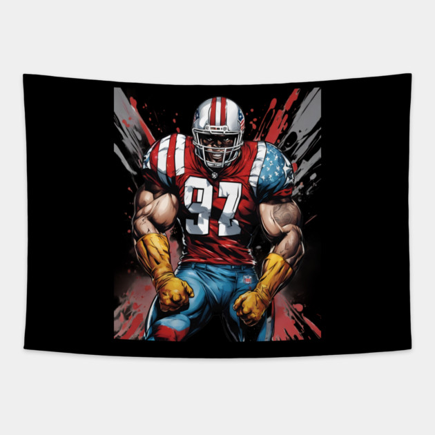 American Football Cornerback Tapestry by animegirlnft