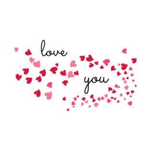 Love you, red and pink hearts T-Shirt