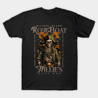 Row Boat Willie's Dock Bar Millers Island Sparrows Point T-Shirt