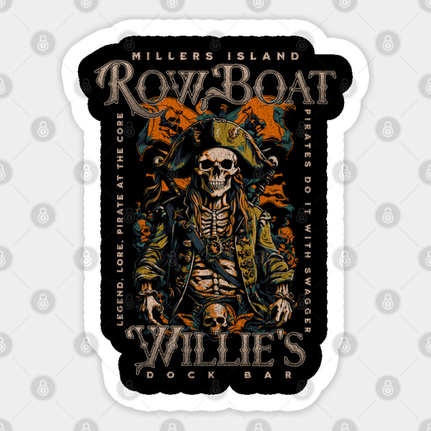 Row Boat Willie's Dock Bar Millers Island Sparrows Point Sticker by Joaddo