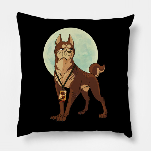 Riki with Moon (2023) Pillow by Silver Fang Network