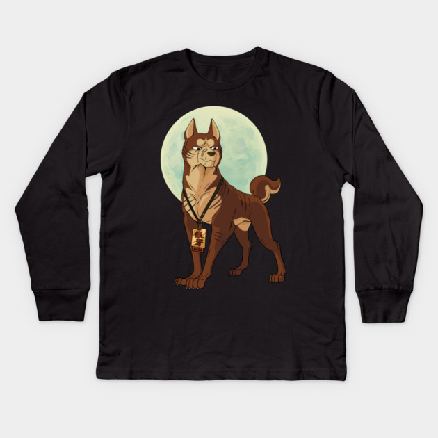 Riki with Moon (2023) Kids Long Sleeve T-Shirt by Silver Fang Network