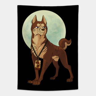 Riki with Moon (2023) Tapestry