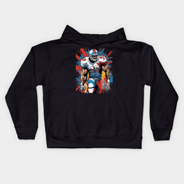 Interception American Football Kids Hoodie by animegirlnft
