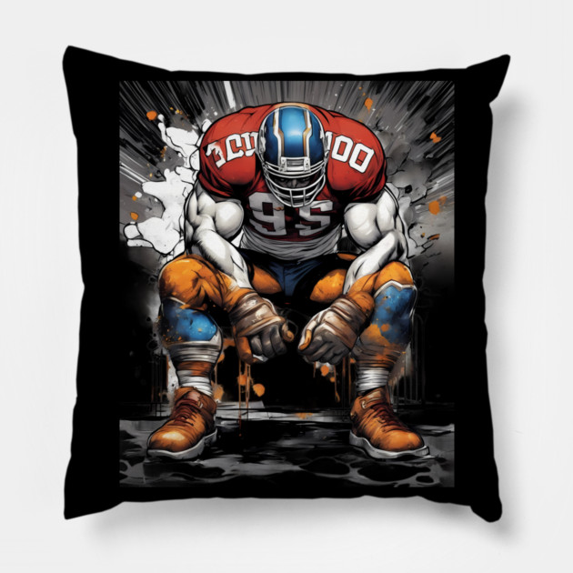 Fumble American Football Pillow by animegirlnft