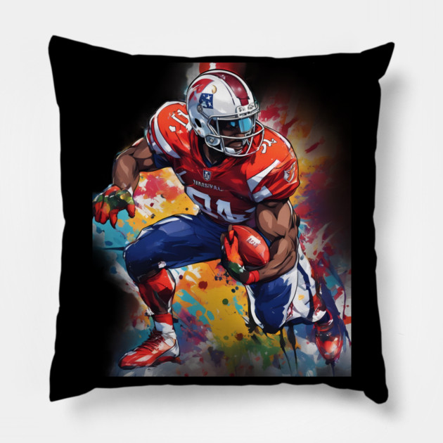 Rushing American Football Pillow by animegirlnft