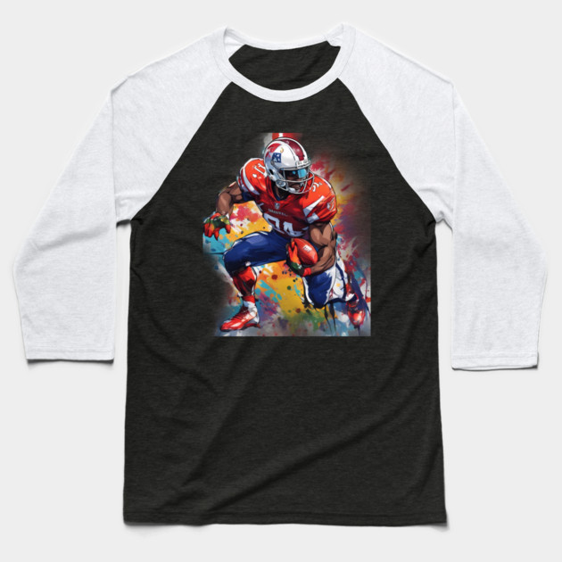 Rushing American Football Baseball T-Shirt by animegirlnft