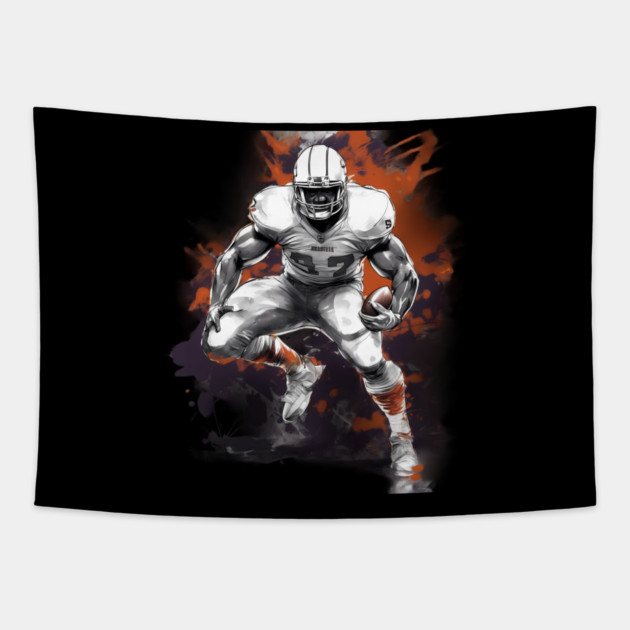 Shotgun American Football Tapestry by animegirlnft